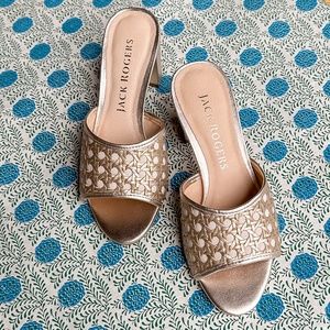 BNWB Jack Rogers Caning Heel Slide in Metallic